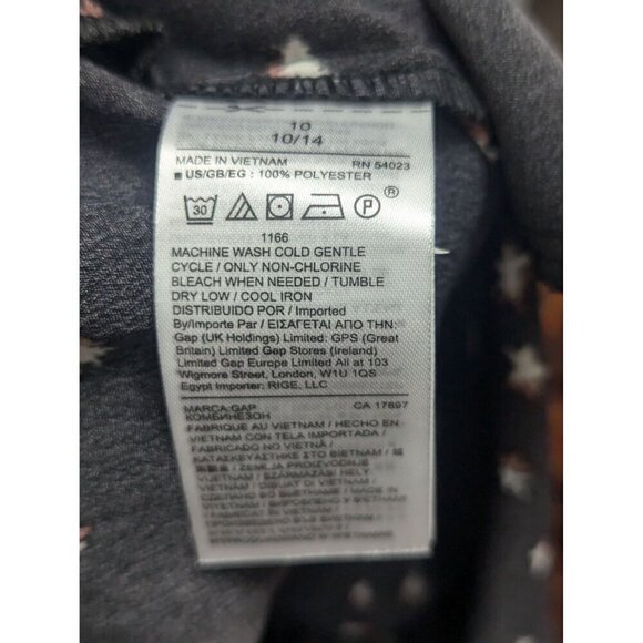 NEW - GAP Bell Sleeve Jumpsuit Black White Star Print Women's Size 10 - Picture 10 of 10